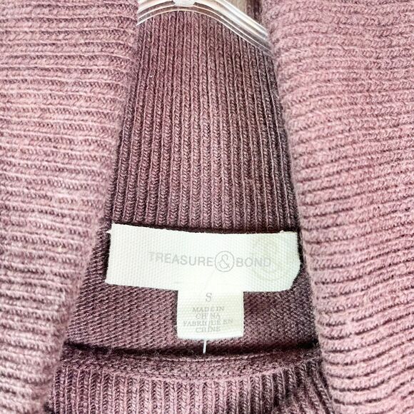 Treasure & Bond NWT Women Turtle Neck Long Sleeve Sweater Burgundy Fudge Size S - Picture 6 of 7
